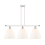 Innovations Lighting Bristol 3 Light 39" Wide Linear Pendant White and Polished Chrome / Matte White