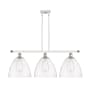Innovations Lighting Bristol 3 Light 39" Wide Linear Pendant White and Polished Chrome / Clear