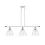 Innovations Lighting Bristol Glass 3 Light 36" Wide Linear Pendant with Shades White and Polished Chrome / Seedy
