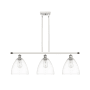 Innovations Lighting Bristol Glass 3 Light 36" Wide Linear Pendant White and Polished Chrome / Clear
