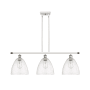 Innovations Lighting Bristol Glass 3 Light 36" Wide Linear Pendant White and Polished Chrome / Seedy