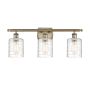 Innovations Lighting Cobbleskill 3 Light 26" Wide Vanity Light Antique Brass / Deco Swirl
