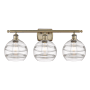 Innovations Lighting Rochester 3 Light 28" Wide Vanity Light Antique Brass / Clear