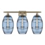 Innovations Lighting Vaz 3 Light 28" Wide Vanity Light Antique Brass / Princess Blue