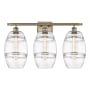 Innovations Lighting Vaz 3 Light 28" Wide Vanity Light Antique Brass / Clear