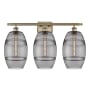 Innovations Lighting Vaz 3 Light 28" Wide Vanity Light Antique Brass / Light Smoke