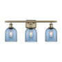 Innovations Lighting Bella 3 Light 26" Wide Vanity Light Antique Brass / Princess Blue