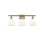 Innovations Lighting Bristol Glass 3 Light 28" Wide Vanity Light Antique Brass / Matte White
