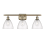Innovations Lighting Bristol Glass 3 Light 28" Wide Vanity Light Antique Brass / Seedy
