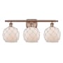 Innovations Lighting Farmhouse Rope 3 Light 26" Wide Bathroom Vanity Light Antique Copper / White