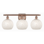 Innovations Lighting White Mouchette 3 Light 28" Wide Vanity Light Antique Copper / White Mouchette