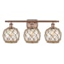 Innovations Lighting Farmhouse Rope 3 Light 26" Wide Bathroom Vanity Light Antique Copper / Clear / Brown