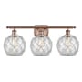 Innovations Lighting Farmhouse Rope 3 Light 26" Wide Bathroom Vanity Light Antique Copper / Clear / White