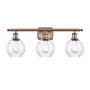 Innovations Lighting Small Waverly 3 Light 26" Wide Bathroom Vanity Light Antique Copper / Clear