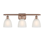 Innovations Lighting Castile 3 Light 26" Wide Bathroom Vanity Light Antique Copper / White