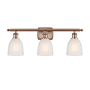 Innovations Lighting Brookfield 3 Light 26" Wide Bathroom Vanity Light Antique Copper / White