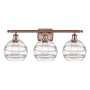 Innovations Lighting Rochester 3 Light 28" Wide Vanity Light Antique Copper / Clear