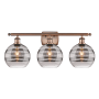 Innovations Lighting Rochester 3 Light 28" Wide Vanity Light Antique Copper / Light Smoke