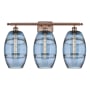 Innovations Lighting Vaz 3 Light 28" Wide Vanity Light Antique Copper / Princess Blue