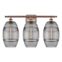 Innovations Lighting Vaz 3 Light 28" Wide Vanity Light Antique Copper / Light Smoke