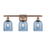 Innovations Lighting Bella 3 Light 26" Wide Vanity Light Antique Copper / Princess Blue
