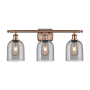 Innovations Lighting Bella 3 Light 26" Wide Vanity Light Antique Copper / Light Smoke
