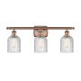 Innovations Lighting Bridal Veil 3 Light 25" Wide Vanity Light Antique Copper / Clear