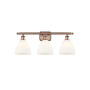 Innovations Lighting Bristol Glass 3 Light 28" Wide Vanity Light Antique Copper / Matte White