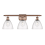 Innovations Lighting Bristol Glass 3 Light 28" Wide Vanity Light Antique Copper / Seedy