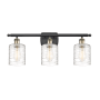 Innovations Lighting Cobbleskill 3 Light 26" Wide Vanity Light Black Antique Brass / Deco Swirl