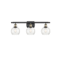 Innovations Lighting Athens 3 Light 26" Wide Vanity Light with Shade Black Antique Brass / Seedy