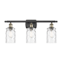 Innovations Lighting Candor 3 Light 26" Wide Bathroom Vanity Light Black Antique Brass / Clear Waterglass