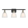 Innovations Lighting Castile 3 Light 26" Wide Bathroom Vanity Light Black Antique Brass / White