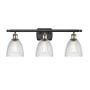 Innovations Lighting Castile 3 Light 26" Wide Bathroom Vanity Light Black Antique Brass / Clear