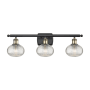 Innovations Lighting Ithaca 3 Light 26" Wide Vanity Light Black Antique Brass / Clear Ithaca