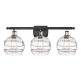 Innovations Lighting Rochester 3 Light 28" Wide Vanity Light Black Antique Brass / Clear