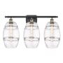 Innovations Lighting Vaz 3 Light 28" Wide Vanity Light Black Antique Brass / Clear