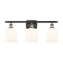 Innovations Lighting Bella 3 Light 26" Wide Vanity Light Black Antique Brass / Glossy White