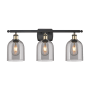 Innovations Lighting Bella 3 Light 26" Wide Vanity Light Black Antique Brass / Light Smoke