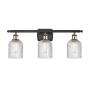 Innovations Lighting Bridal Veil 3 Light 25" Wide Vanity Light Black Antique Brass / Clear