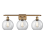 Innovations Lighting Athens 3 Light 26" Wide Vanity Light Brushed Brass / Clear