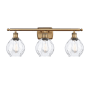 Innovations Lighting Small Waverly 3 Light 26" Wide Bathroom Vanity Light Brushed Brass / Clear