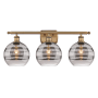 Innovations Lighting Rochester 3 Light 28" Wide Vanity Light Brushed Brass / Light Smoke