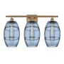 Innovations Lighting Vaz 3 Light 28" Wide Vanity Light Brushed Brass / Princess Blue