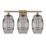 Innovations Lighting Vaz 3 Light 28" Wide Vanity Light Brushed Brass / Light Smoke