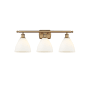 Innovations Lighting Bristol 3 Light 28" Wide Vanity Light Brushed Brass / Matte White