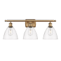 Innovations Lighting Bristol 3 Light 28" Wide Vanity Light Brushed Brass / Clear