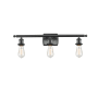 Innovations Lighting Bare Bulb 3 Light 26" Wide Bathroom Vanity Light Matte Black