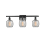 Innovations Lighting Belfast 3 Light 26" Wide Bathroom Vanity Light Matte Black / Clear Crackle