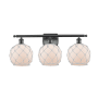 Innovations Lighting Farmhouse Rope 3 Light 26" Wide Bathroom Vanity Light Matte Black / White